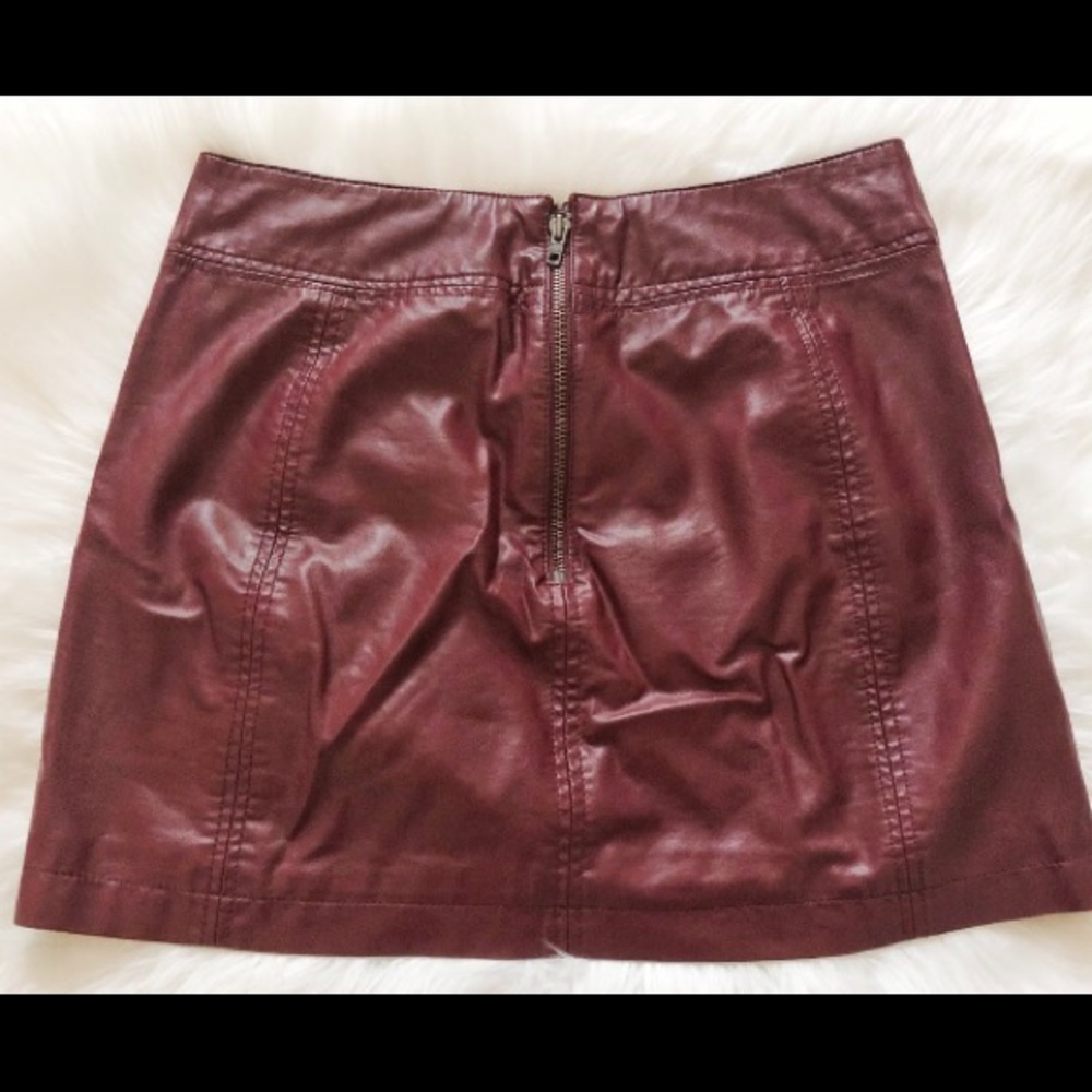 Free People Zip Vegan Leather Mini Skirt - Picture 3 of 10